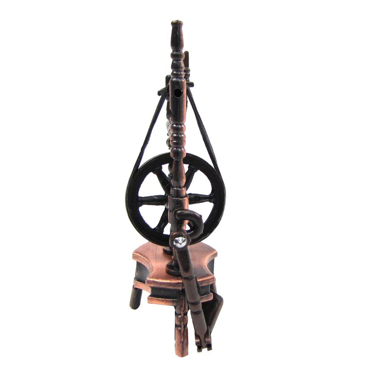 1:12 Scale Dollhouse Miniature Spinning Wheel Replica Pencil Sharpener - Image 3