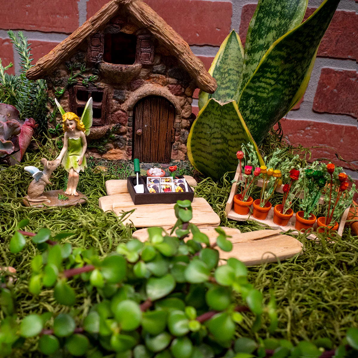 1:12 Scale Mini Wood Flower Plant Box Set Dollhouse Accessory Fairy Garden Decor - Image 3