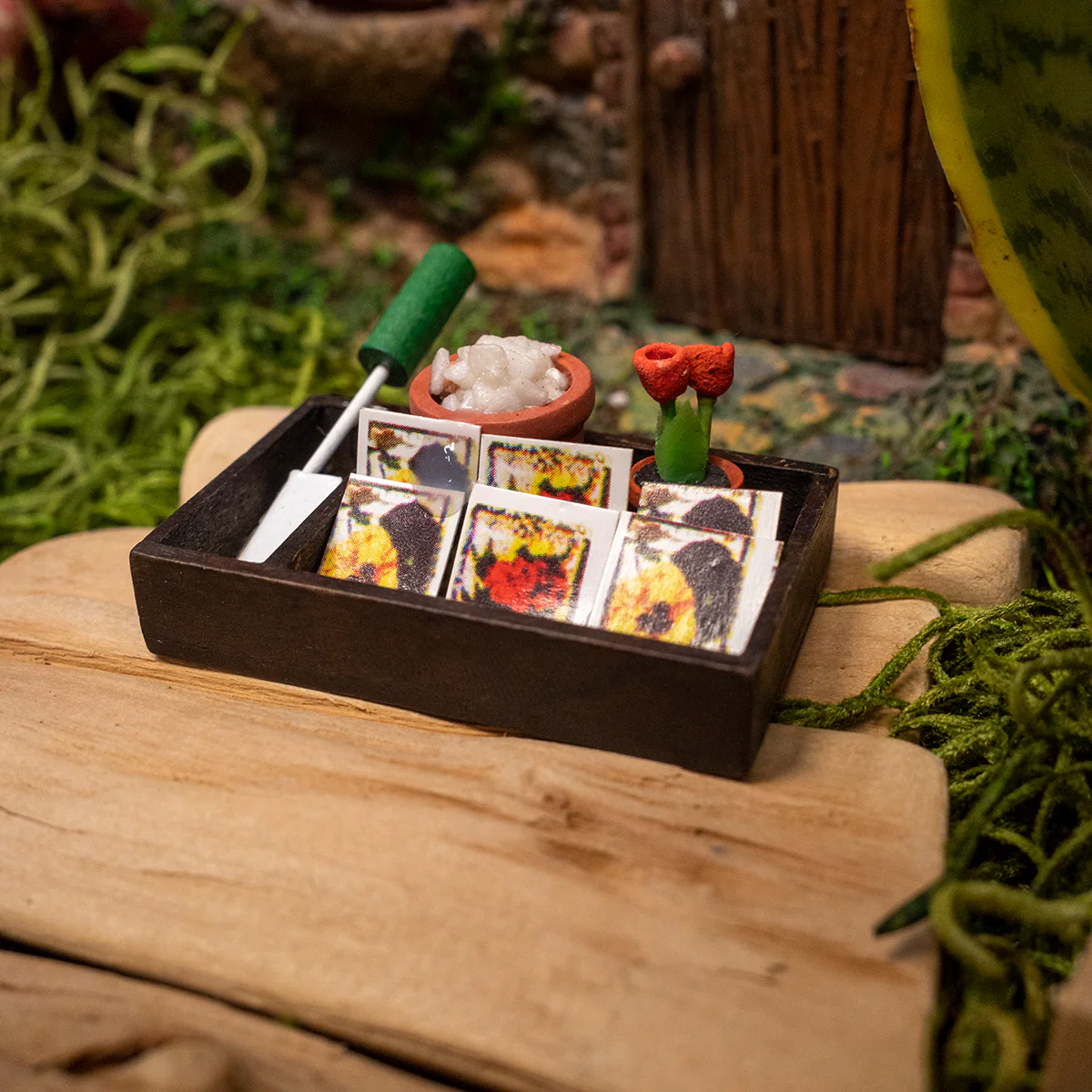 1:12 Scale Mini Wood Flower Plant Box Set Dollhouse Accessory Fairy Garden Decor - Image 4