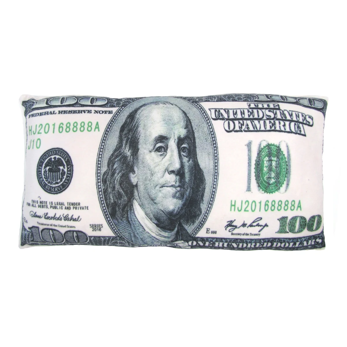 $100 Bill One Hundred Dollar Money Fluffy Plush Throw Pillow Decorative Cushion - Image 4
