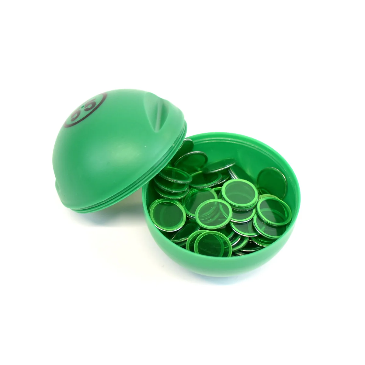 100 Clear Green Magnetic Ball Wand Bingo Chips Hard Card Plastic Game Markers - Image 2