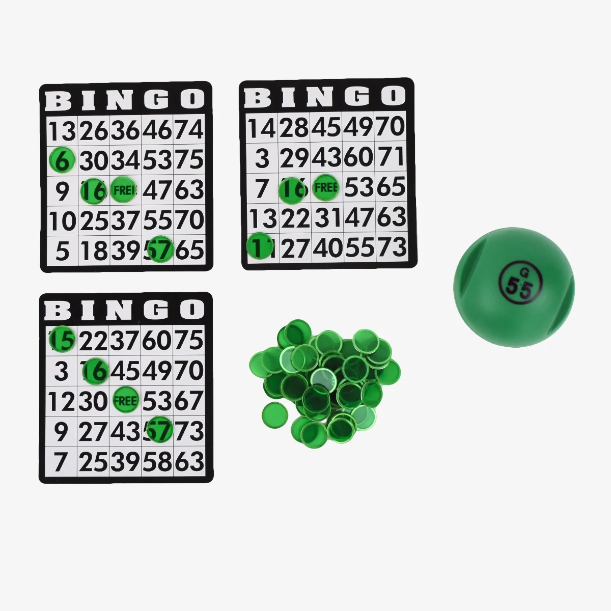 100 Clear Green Magnetic Ball Wand Bingo Chips Hard Card Plastic Game Markers - Image 4