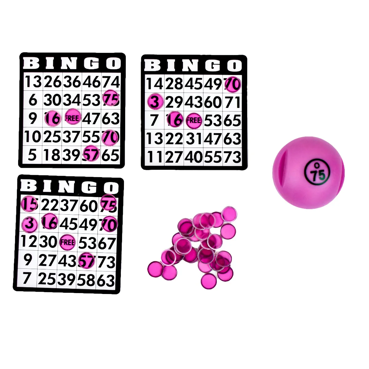 100 Clear Purple Magnetic Ball Wand Bingo Chips Hard Card Plastic Game Markers - Image 4