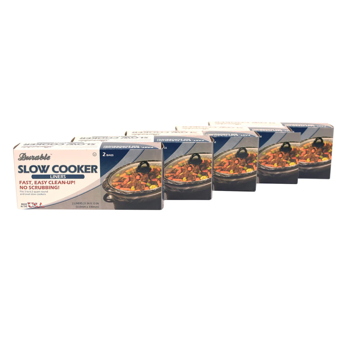 10pc USA Made 3-6 Quart Clear Crockpot Slow Cooker Liner Set Plastic Cooking Bag