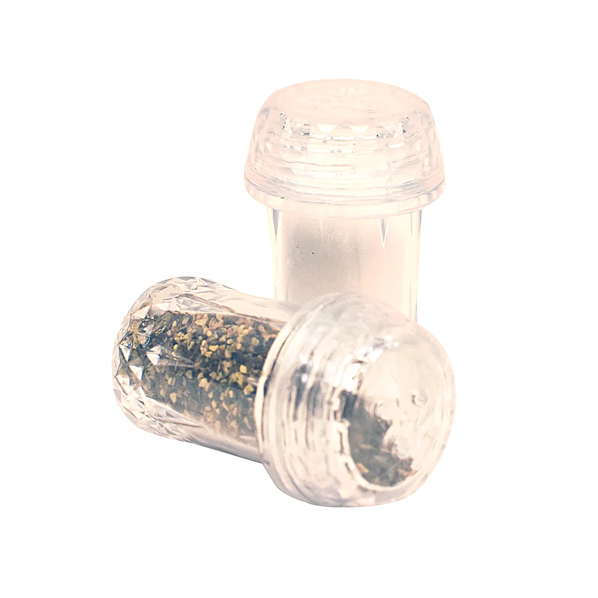 12 Mini Portable Clear Plastic Salt Pepper Shakers Picnic Food Spice Containers - Image 5