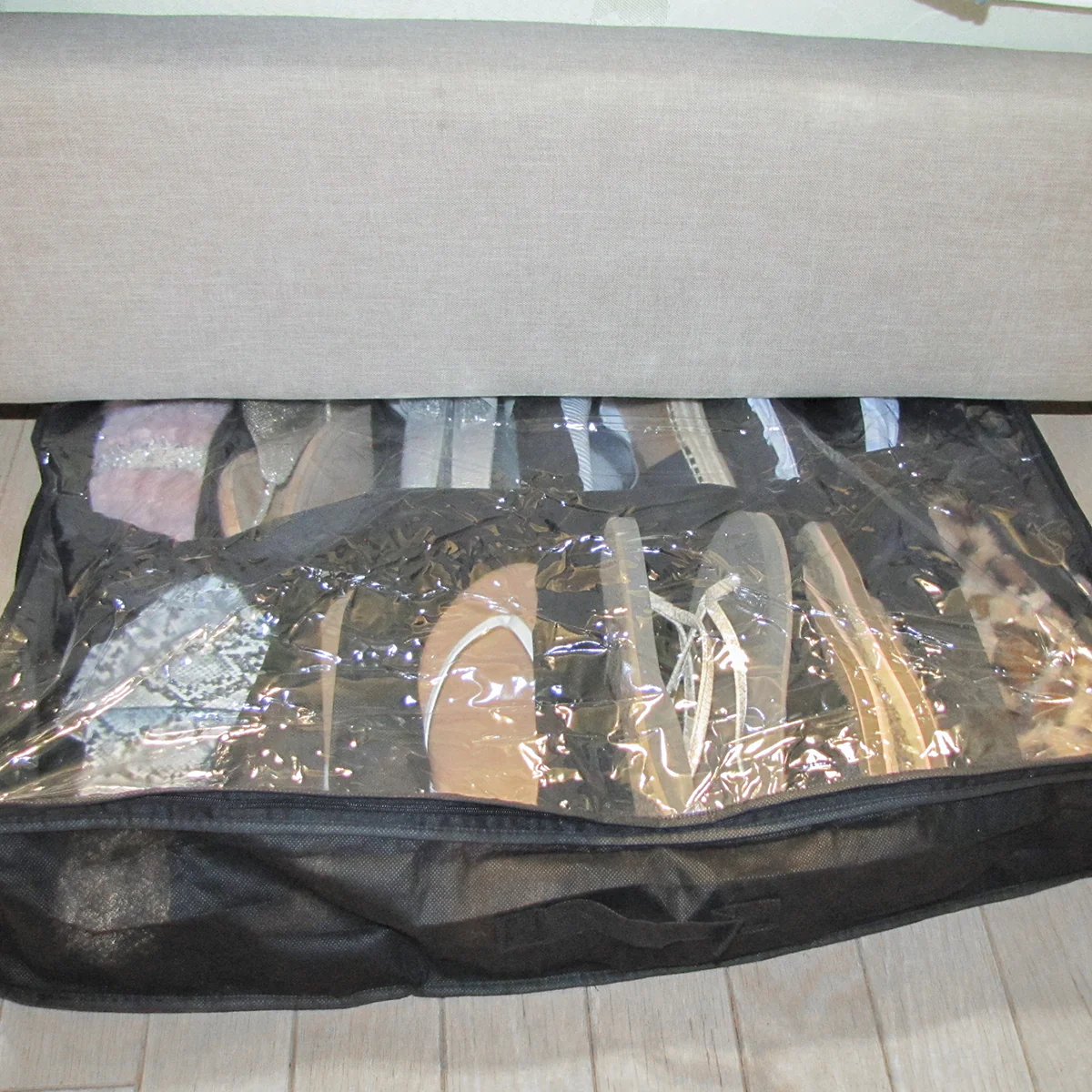 12 Pair Clear Pull Shoe Under Bed Storage Bag Container Closet Floor Organizer - Image 5