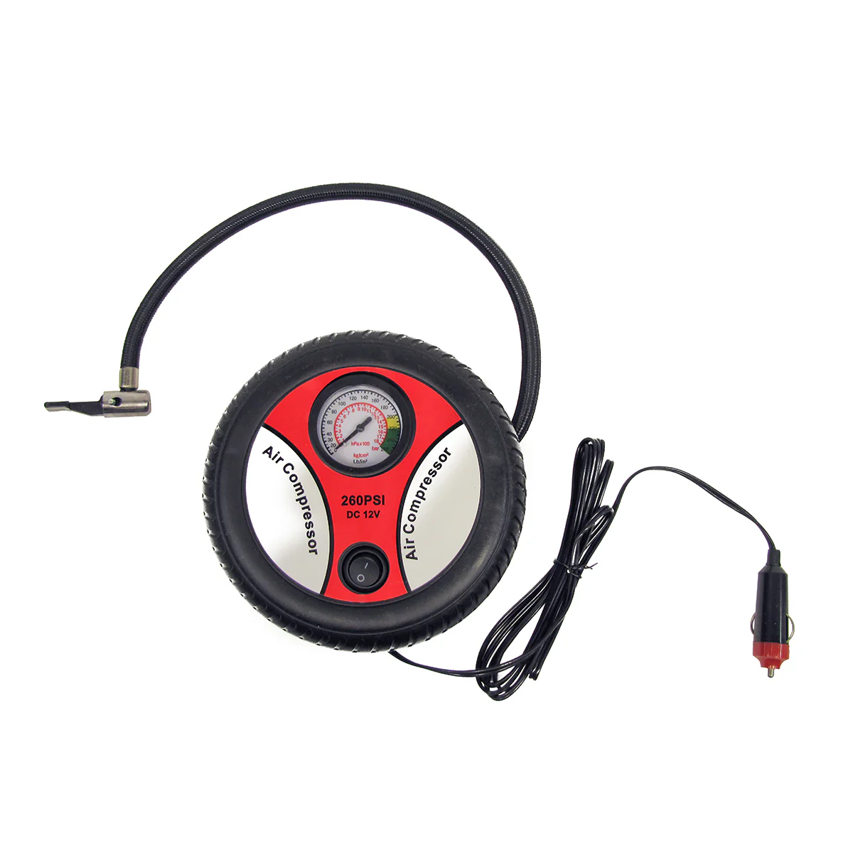 12V Wheel Shaped Car Truck Portable Air Compressor Vehicle Tire Inflator Pump