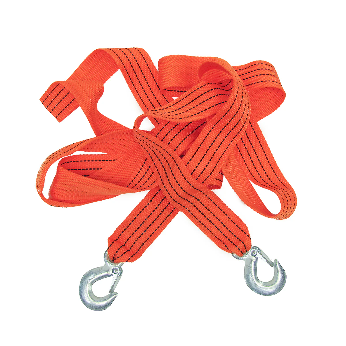 13ft 3300LB Auto Car Orange Nylon Roadside Emergency Heavy Duty Tow Rope Hook - Image 3