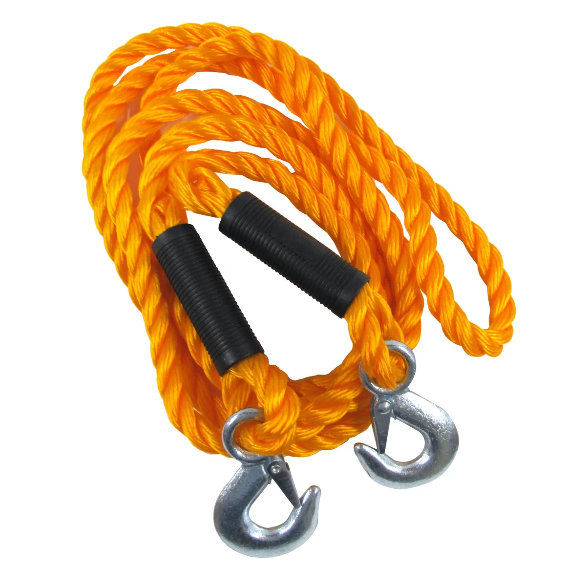 13ft 5500LB Heavy Duty Auto Car ATV Roadside Emergency Braid Nylon Tow Rope Hook