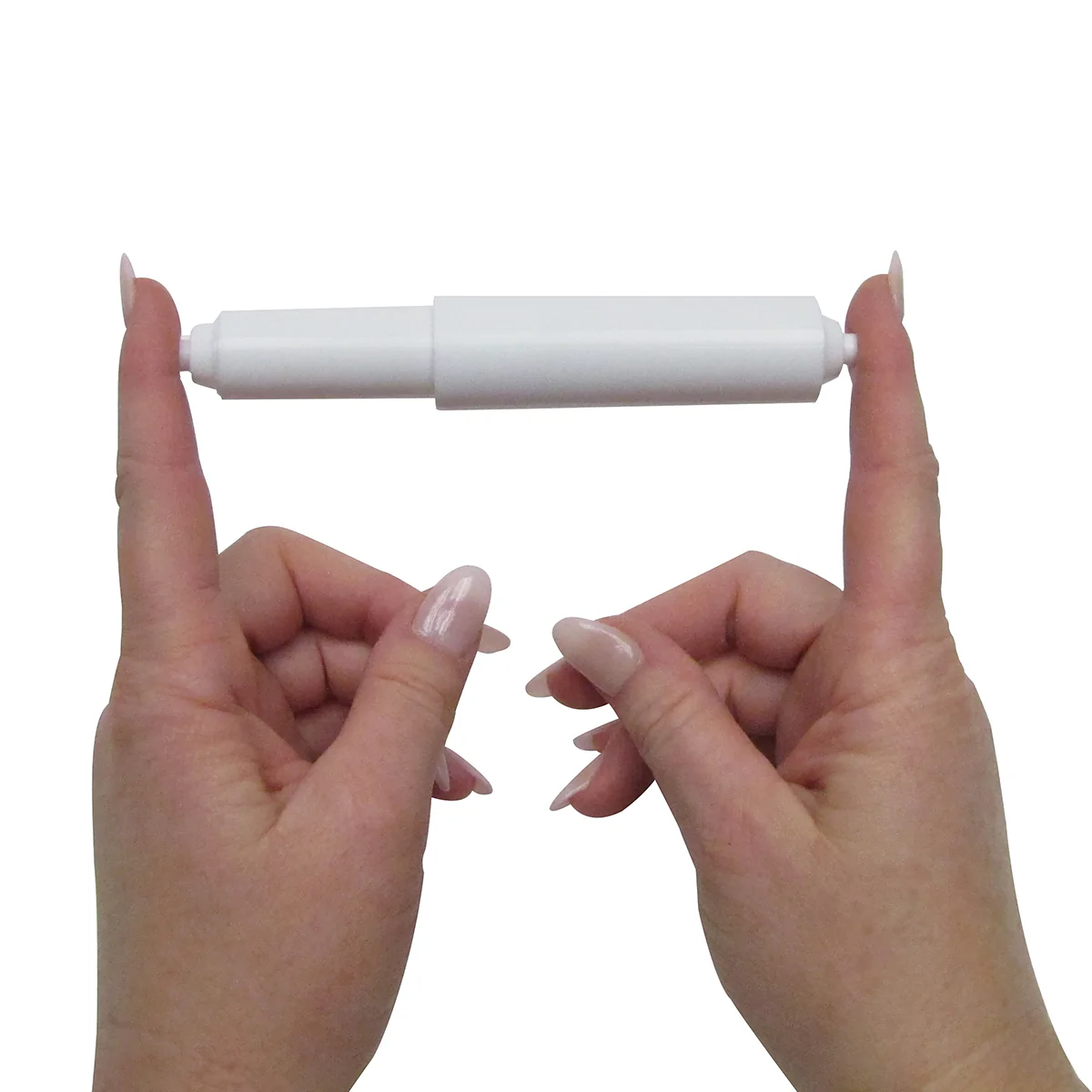 2 Pc White Toilet Paper Roll Holder Plastic Bathroom Storage Tissue Stand Roller - Image 3