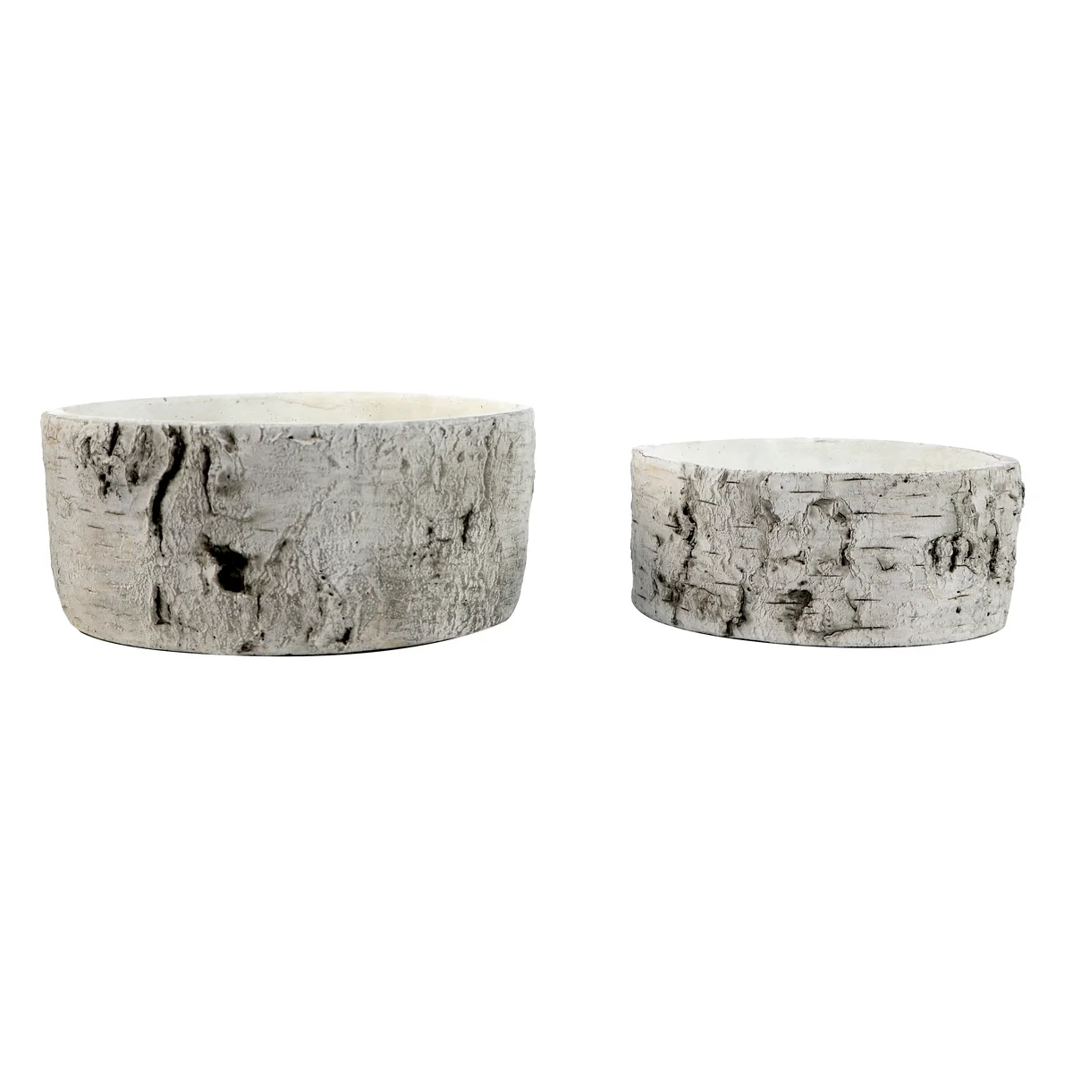 2 Piece Ceramic Birch Log Flower Plant Pot Indoor Garden Accessory Outdoor Decor - Image 2