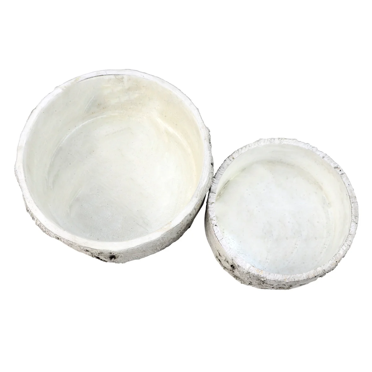 2 Piece Ceramic Birch Log Flower Plant Pot Indoor Garden Accessory Outdoor Decor - Image 3