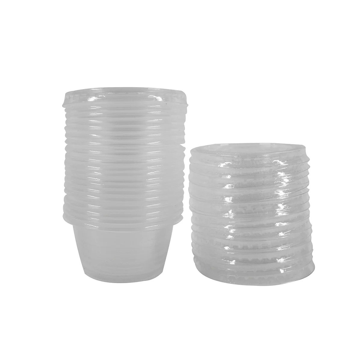 20pc Disposable Plastic Sauce Portion Cup Lid Set Condiment Dressing Containers