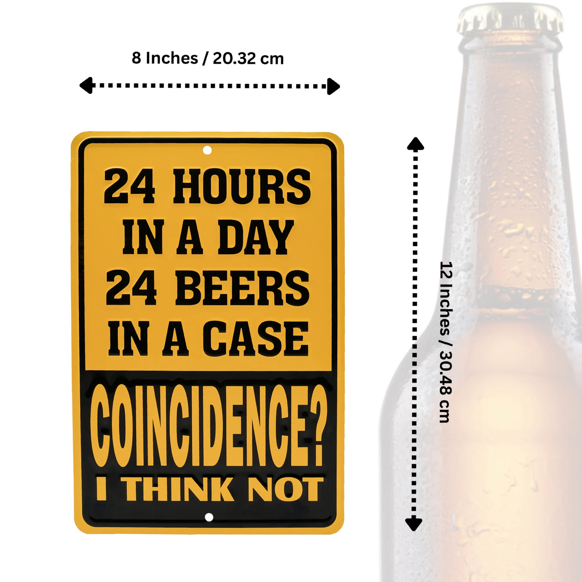 Metal Wall Art 24 Hours In A Day Funny Beer Wall Sign Garage Man Cave Room Decor - Image 5