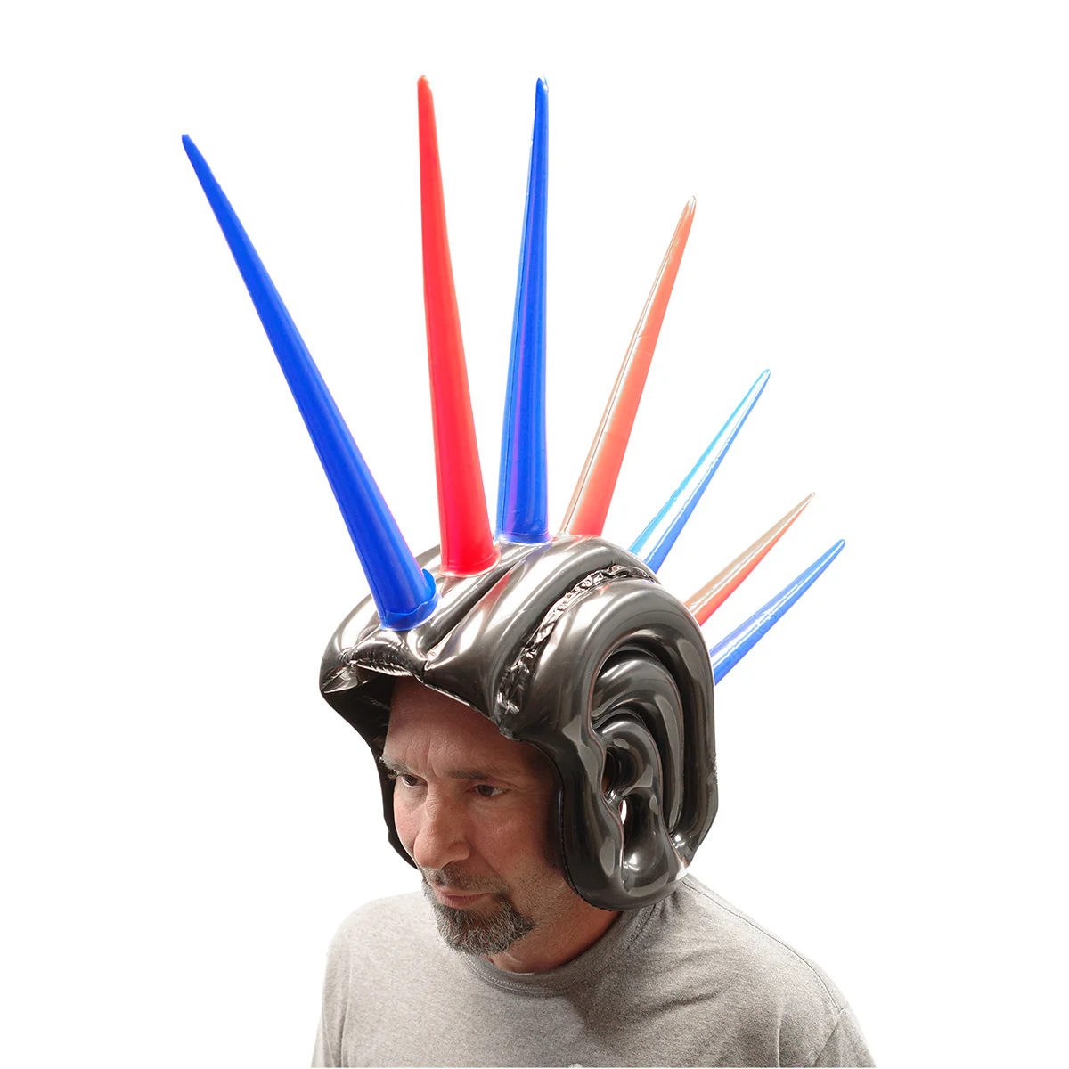 24" Inflatable Mohawk Helmet Swim Pool Water Float Blow Party Toy Prop Floatie - Image 2