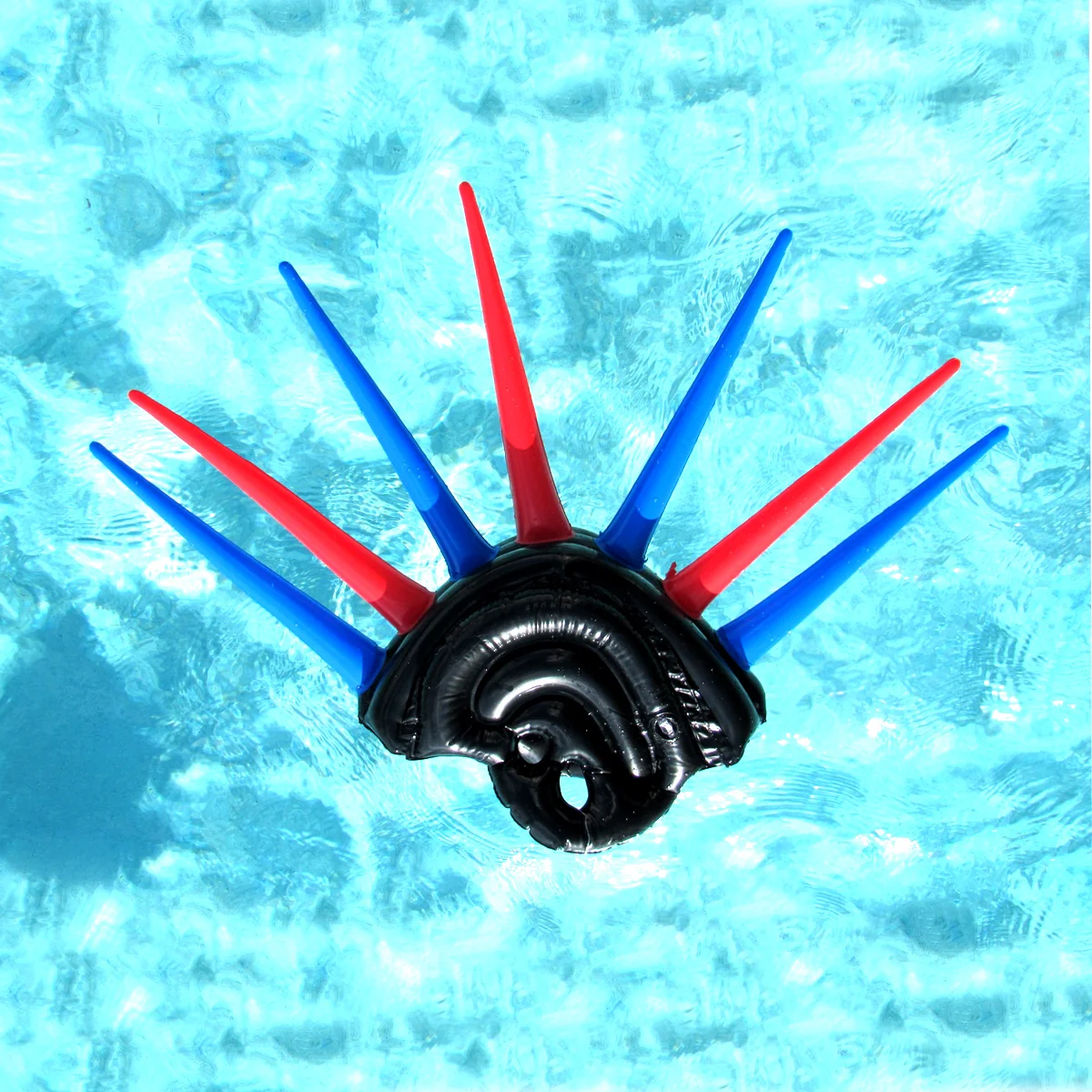 24" Inflatable Mohawk Helmet Swim Pool Water Float Blow Party Toy Prop Floatie - Image 3