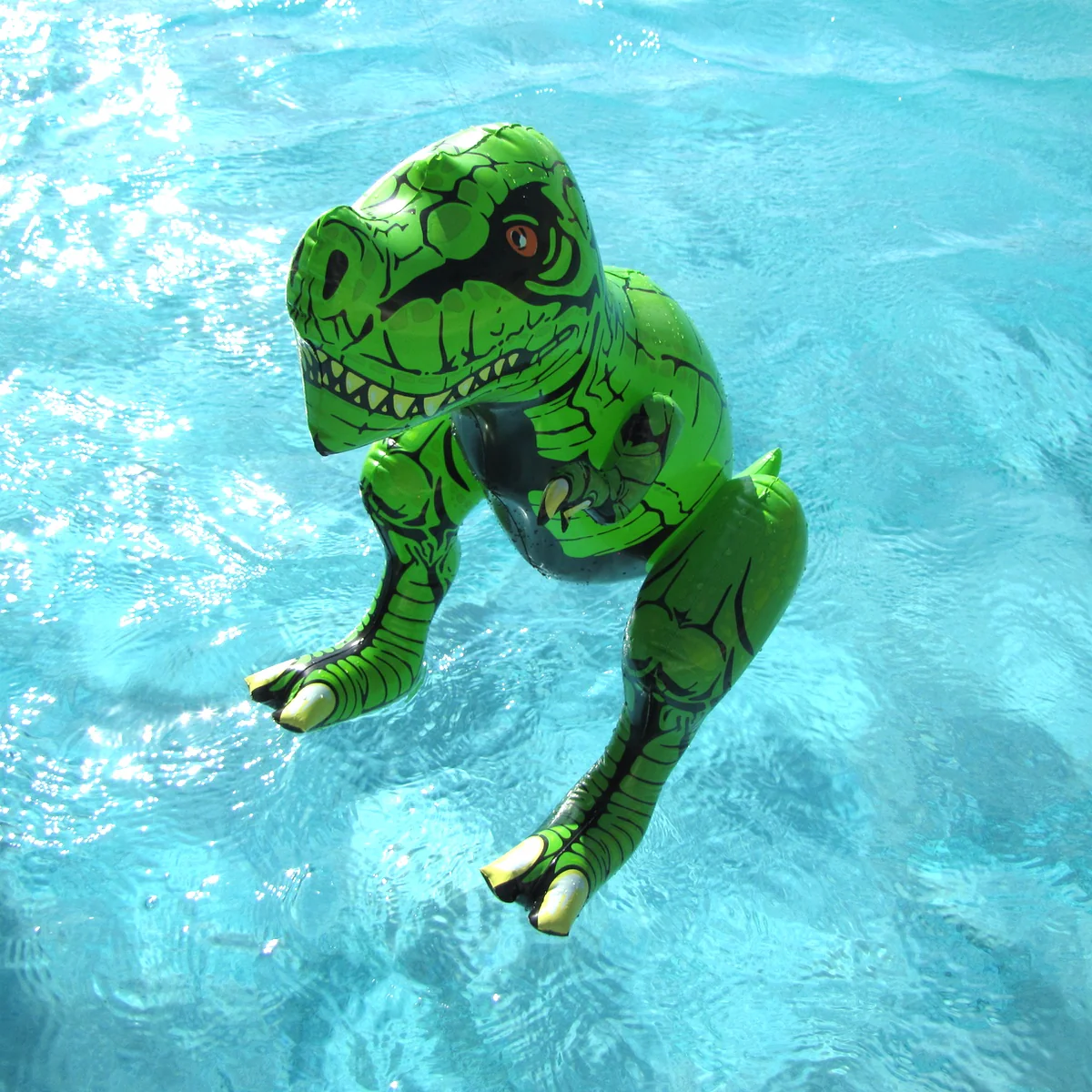 24" Inflatable T Rex Swim Pool Dinosaur Water Float Blow Kids Party Toy Floaties - Image 3