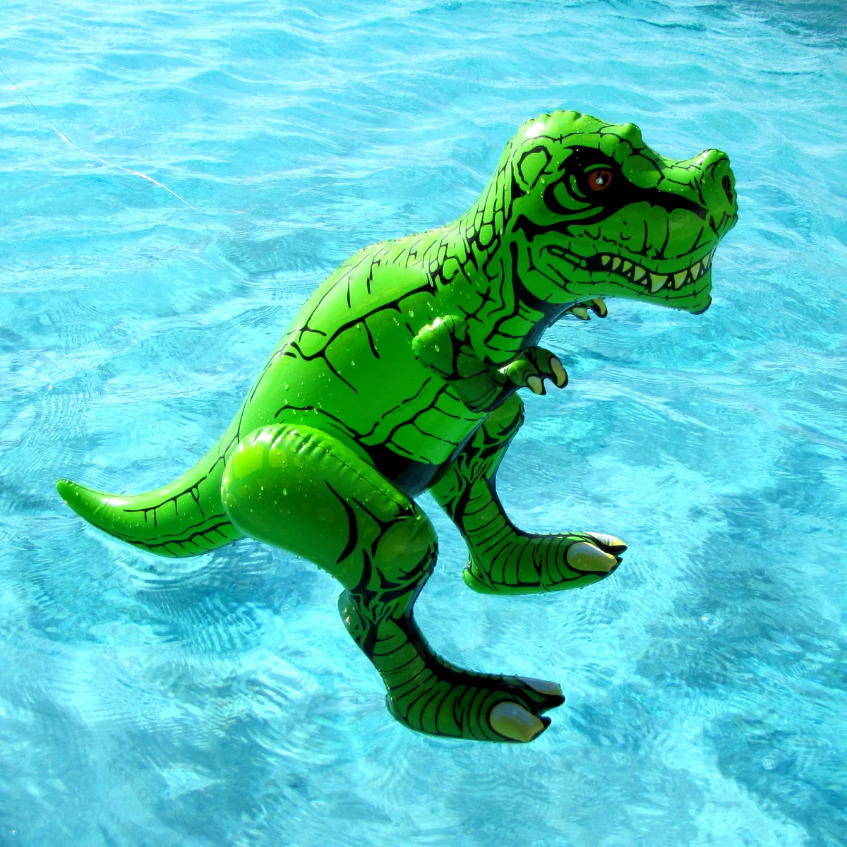 24" Inflatable T Rex Swim Pool Dinosaur Water Float Blow Kids Party Toy Floaties - Image 4