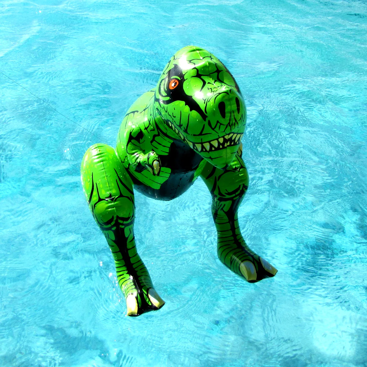 24" Inflatable T Rex Swim Pool Dinosaur Water Float Blow Kids Party Toy Floaties - Image 5