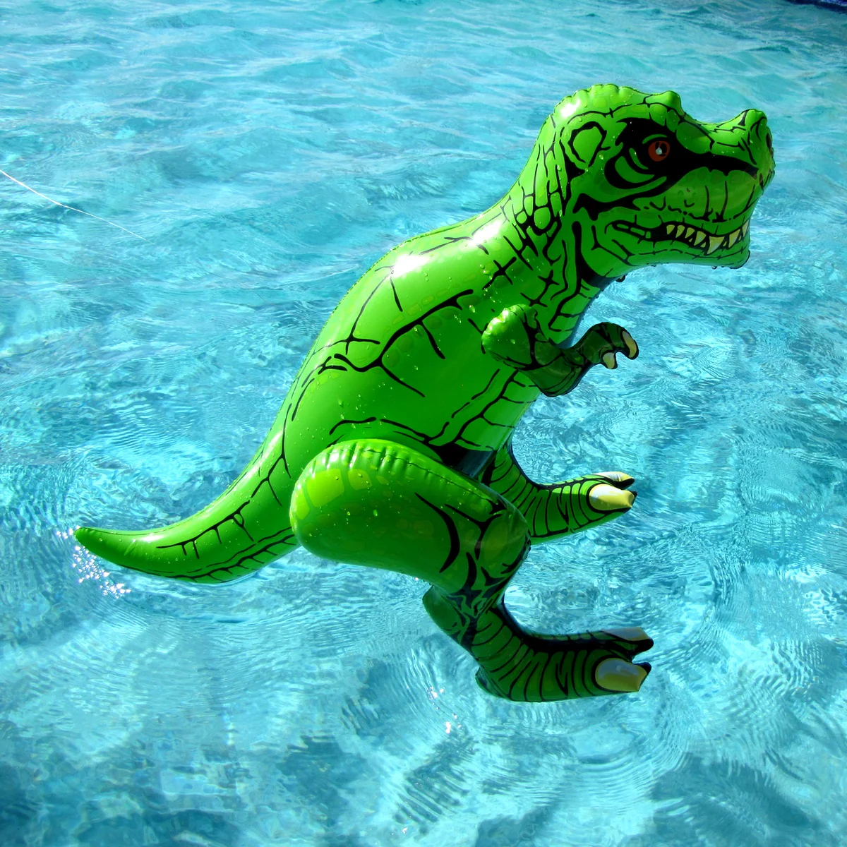24" Inflatable T Rex Swim Pool Dinosaur Water Float Blow Kids Party Toy Floaties - Image 6