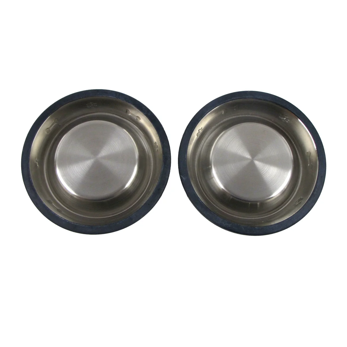 2pc 8oz Stainless Steel Non-Slip Rubber Bottom Small Dog Pet Food Water Bowl Set - Image 2