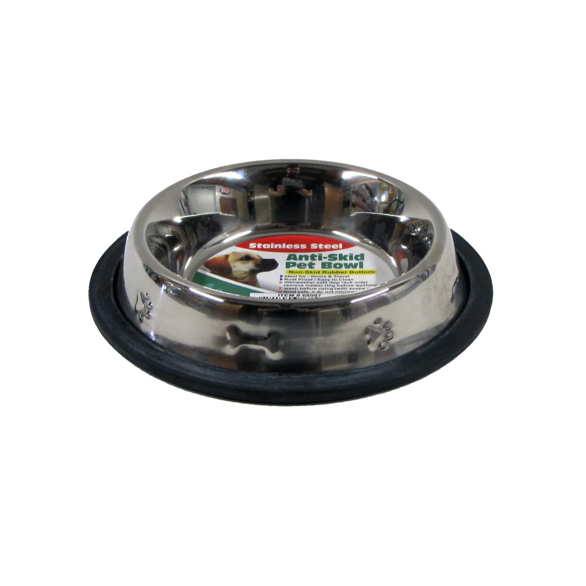 2pc 8oz Stainless Steel Non-Slip Rubber Bottom Small Dog Pet Food Water Bowl Set - Image 3