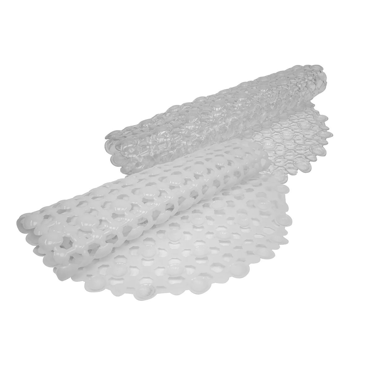 2pc Clear Non-Slip Suction Cup Bathtub Shower Floor Mat Set Bathroom Accessory