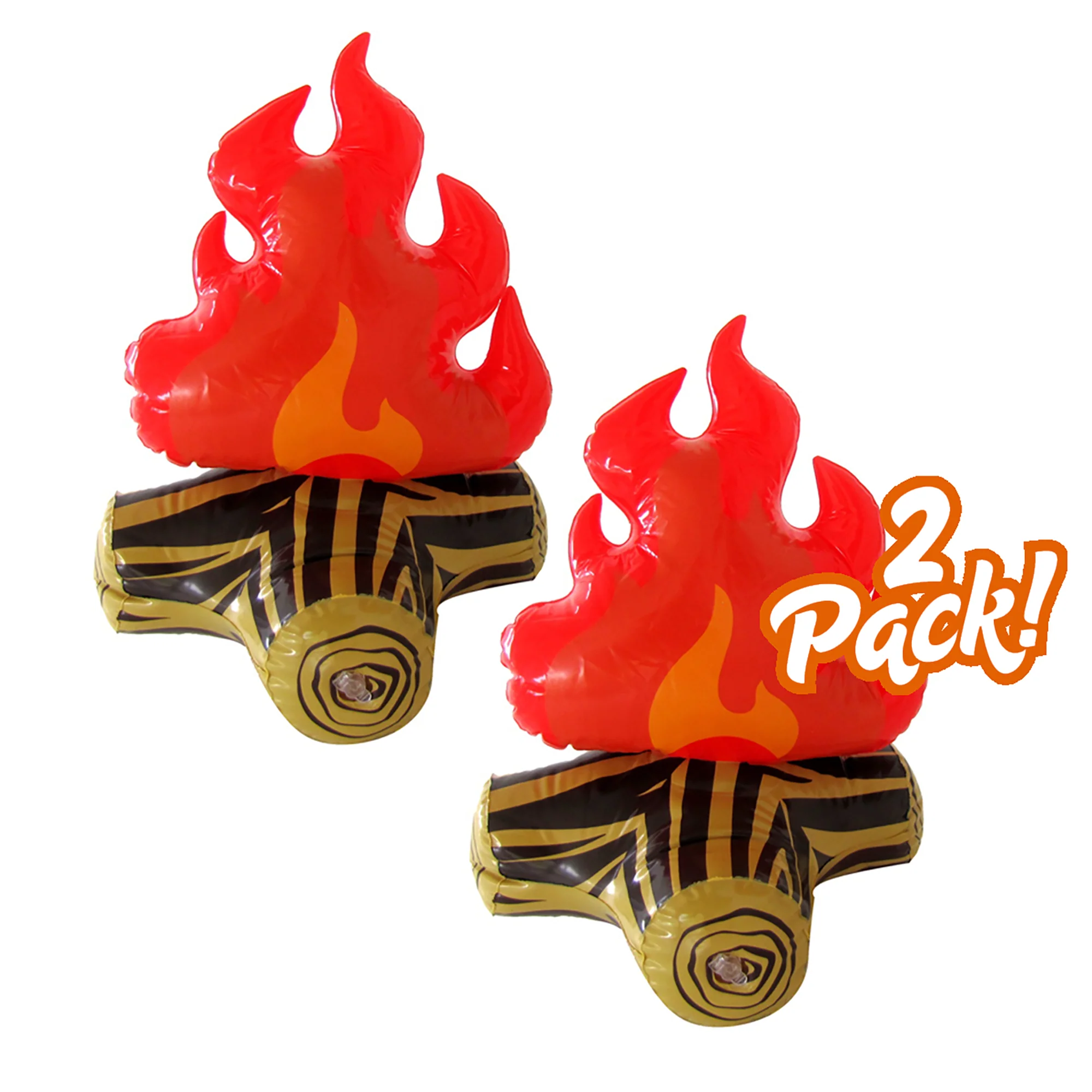 2pc Inflatable Fake Campfire Blow Up Bonfire Fireplace Camping Pool Party Decor