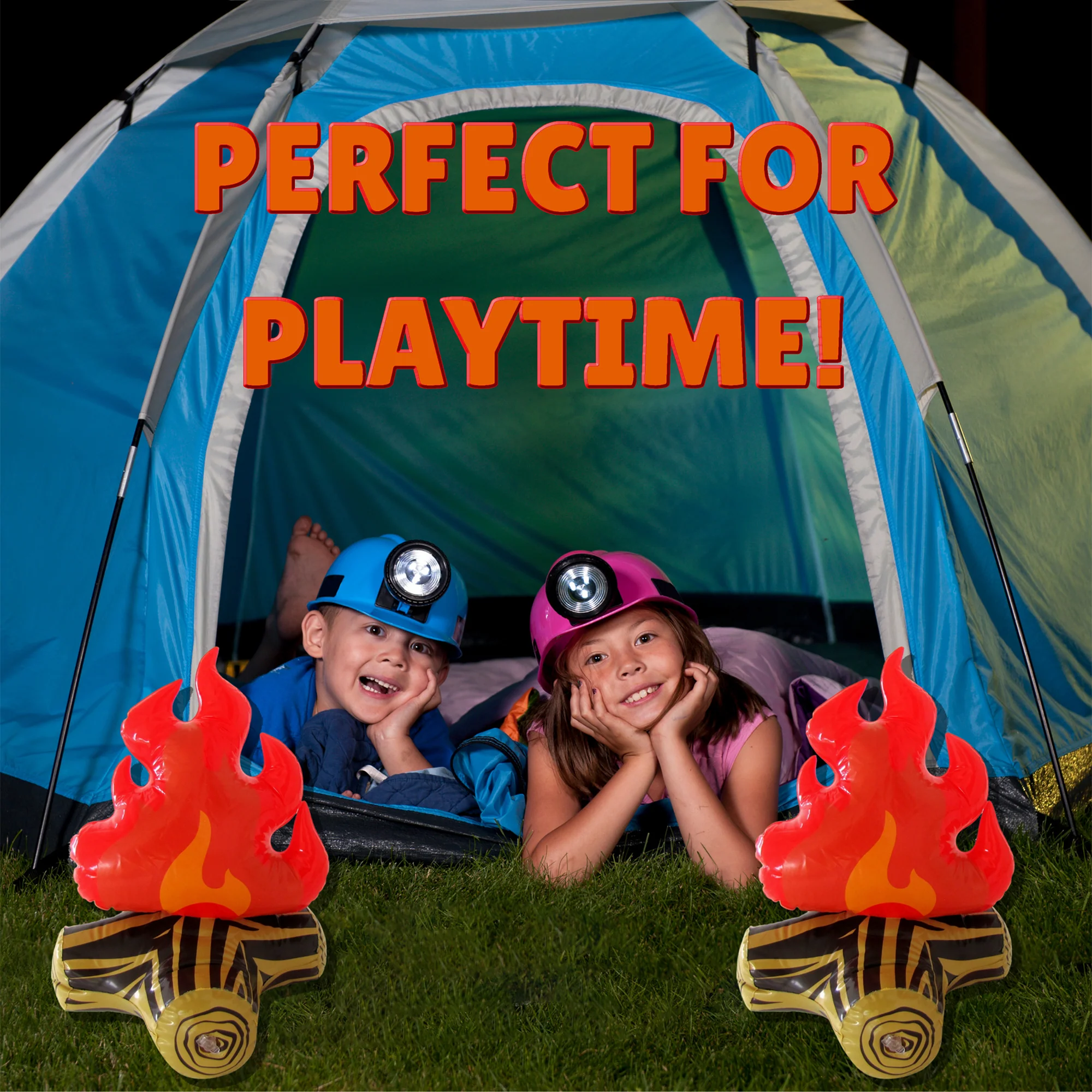 2pc Inflatable Fake Campfire Blow Up Bonfire Fireplace Camping Pool Party Decor - Image 4