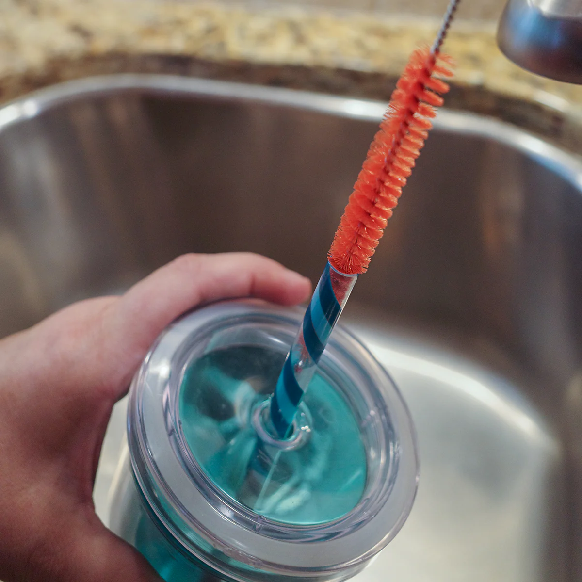 2pc Long Handle Silicone Glass Plastic Bottle Clean Brush Set Straw Pipe Cleaner - Image 7