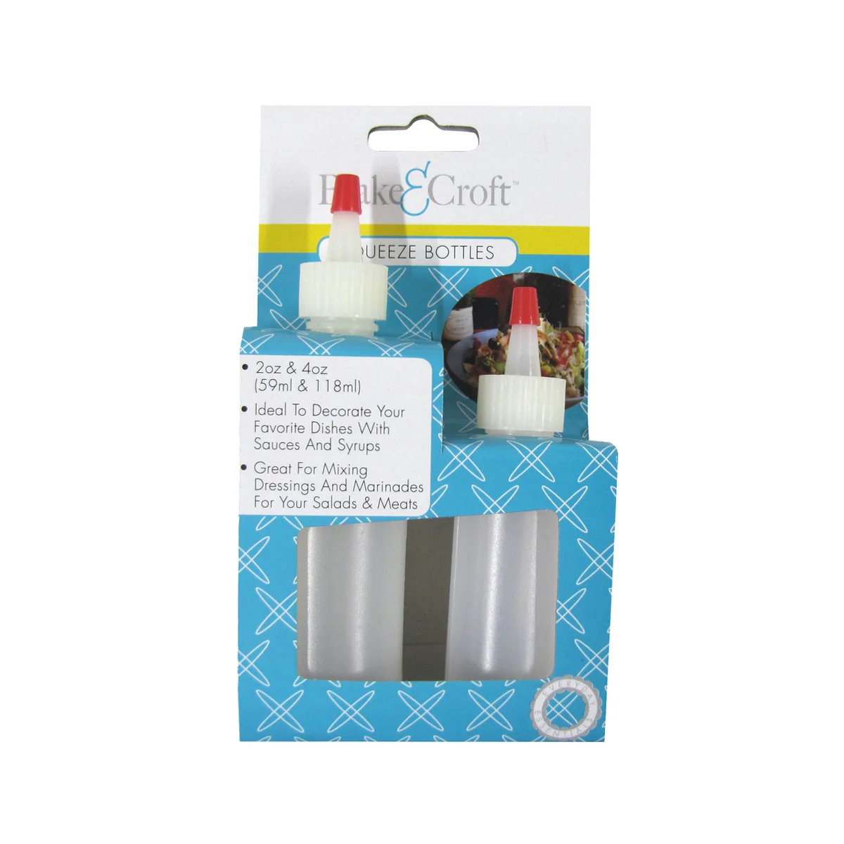 2pc Plastic Sauce Dressing Syrup Squeeze Bottle Set Squirt Condiment Dispenser