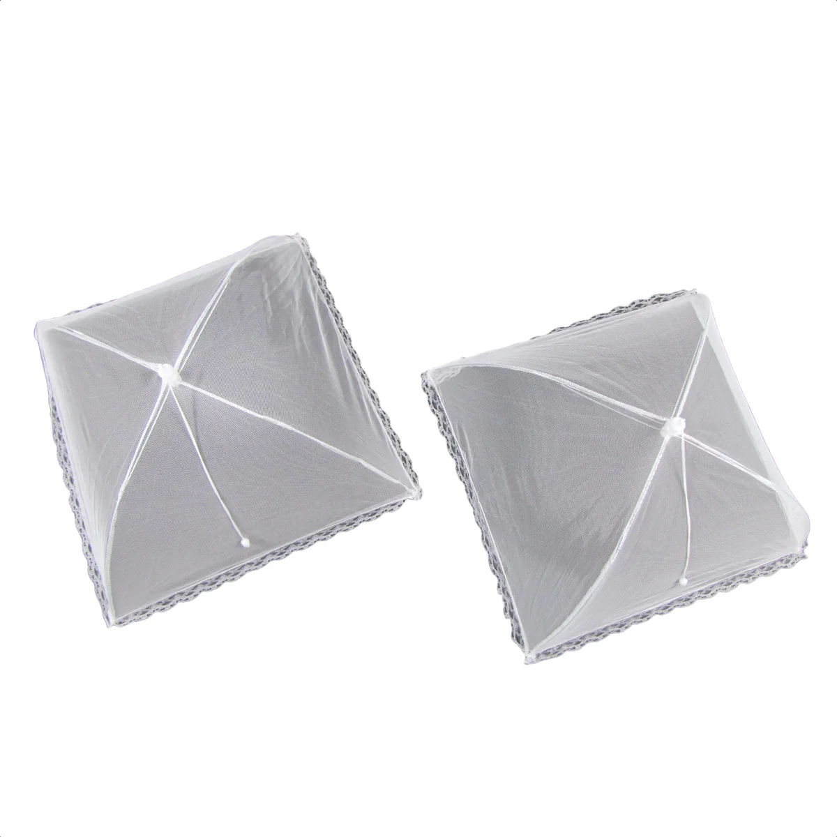 2pc Reusable Mesh Food Cover Tent Set Camping Umbrella Picnic Screen Outdoor Net - Image 2