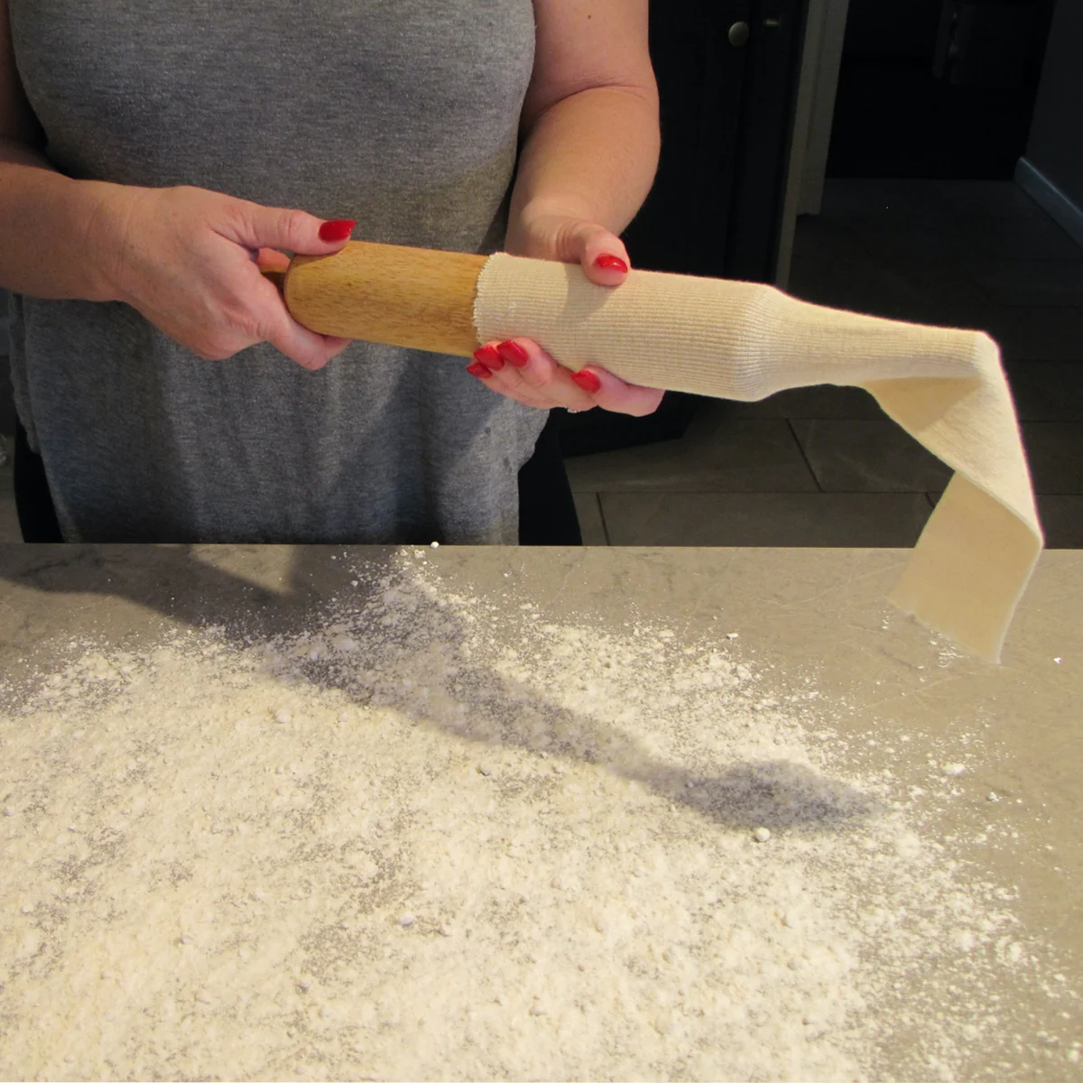 2pc Rolling Pin Cover Set Pastry Baking Roller Cloth Kitchen Tool Wrap Accessory - Image 2