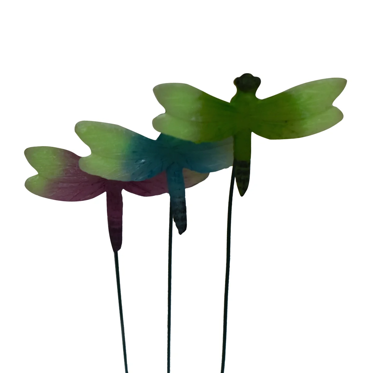 3 Mini Glow Dark Dragonflies Outdoor Solar Lantern Fairy Garden Dollhouse Decor - Image 3