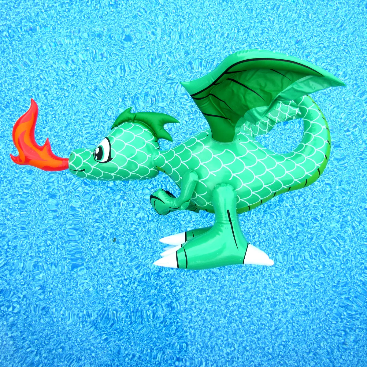 30" Inflatable Green Dragon Swim Pool Water Float Blow Party Decor Toy Floatie - Image 6