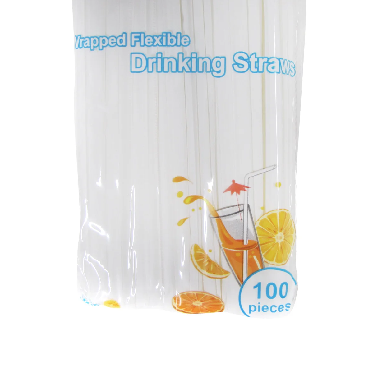 300 Individually Wrapped Flexible Plastic Drinking Straws Bendable Party Supply - Image 2