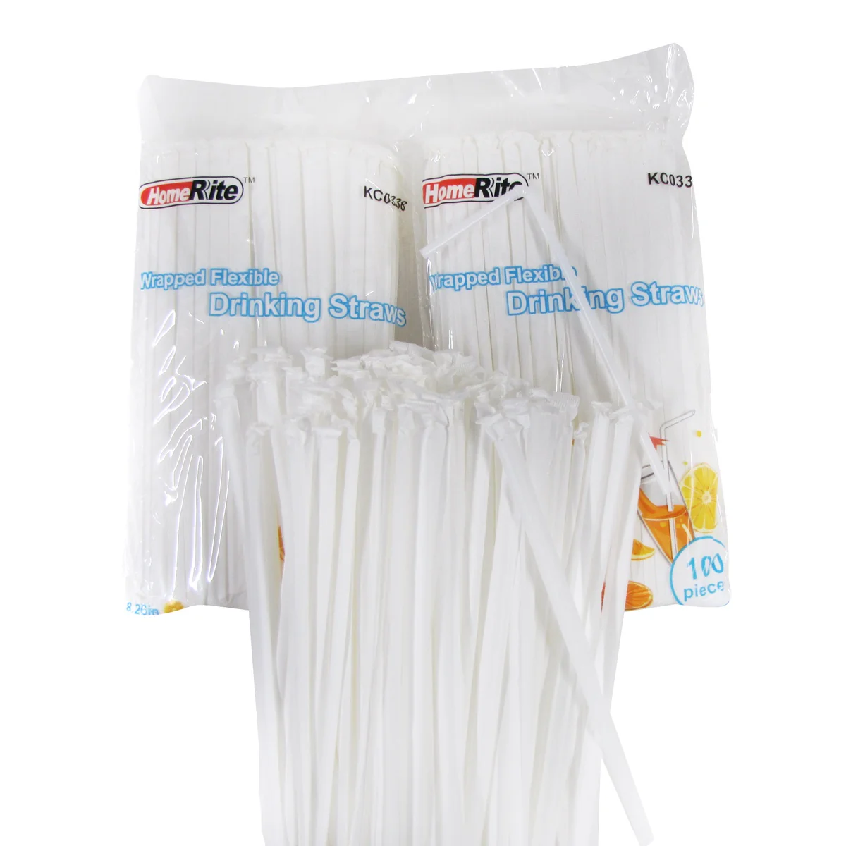 300 Individually Wrapped Flexible Plastic Drinking Straws Bendable Party Supply - Image 3