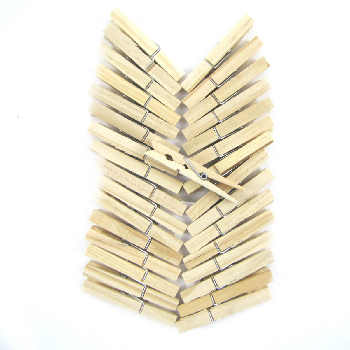 32pc Wooden Laundry Clothespins Wash Hanging Clothing Clips Spring Clothes Pins - Image 2
