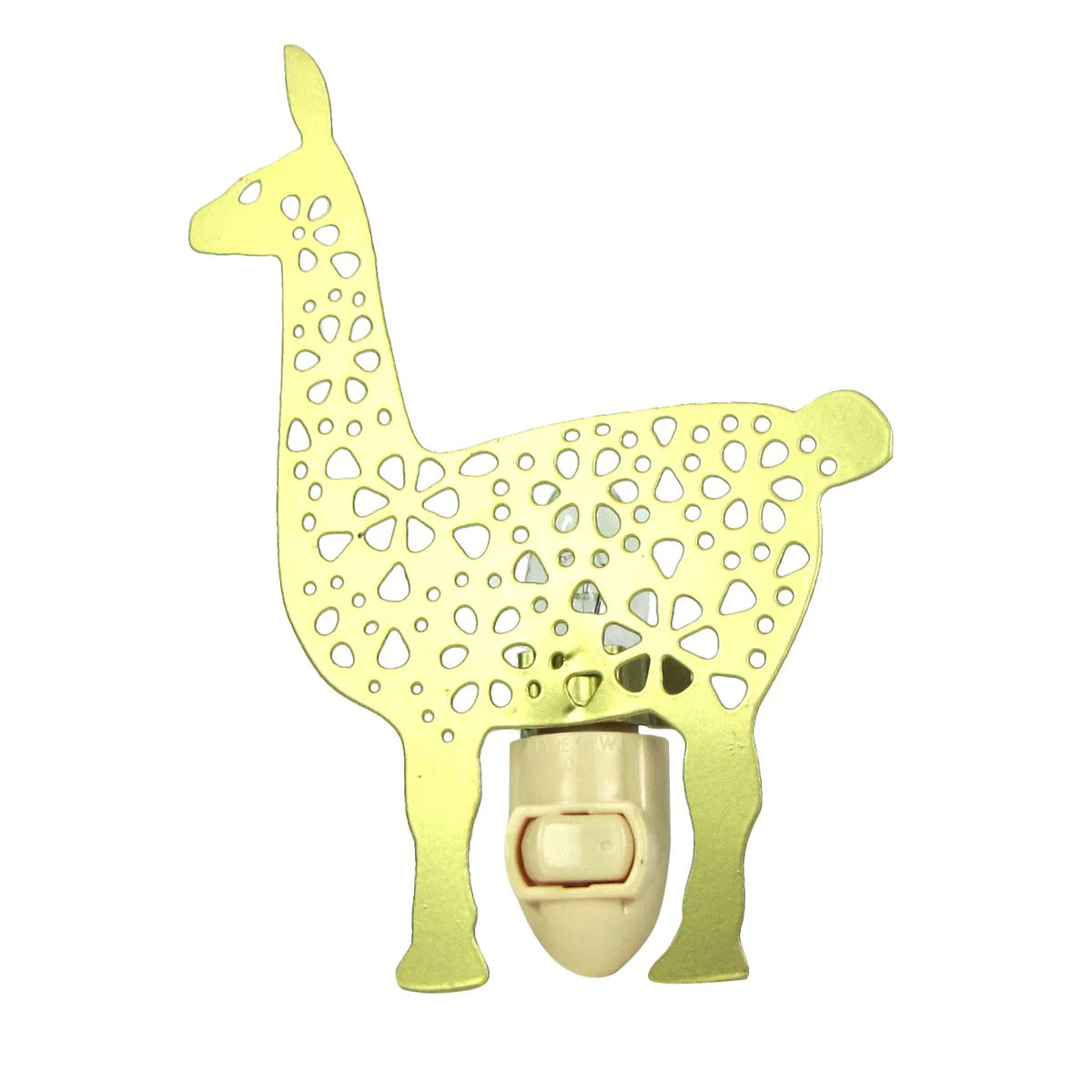 3D Gold Llama Nightlight Kid Plug-In Night Lamp Child Room Decor Bedroom Light