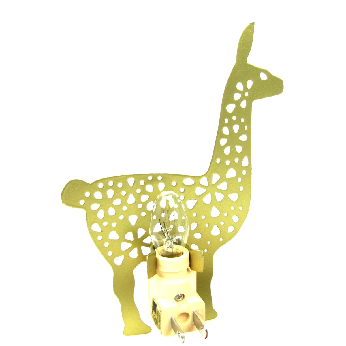 3D Gold Llama Nightlight Kid Plug-In Night Lamp Child Room Decor Bedroom Light - Image 3