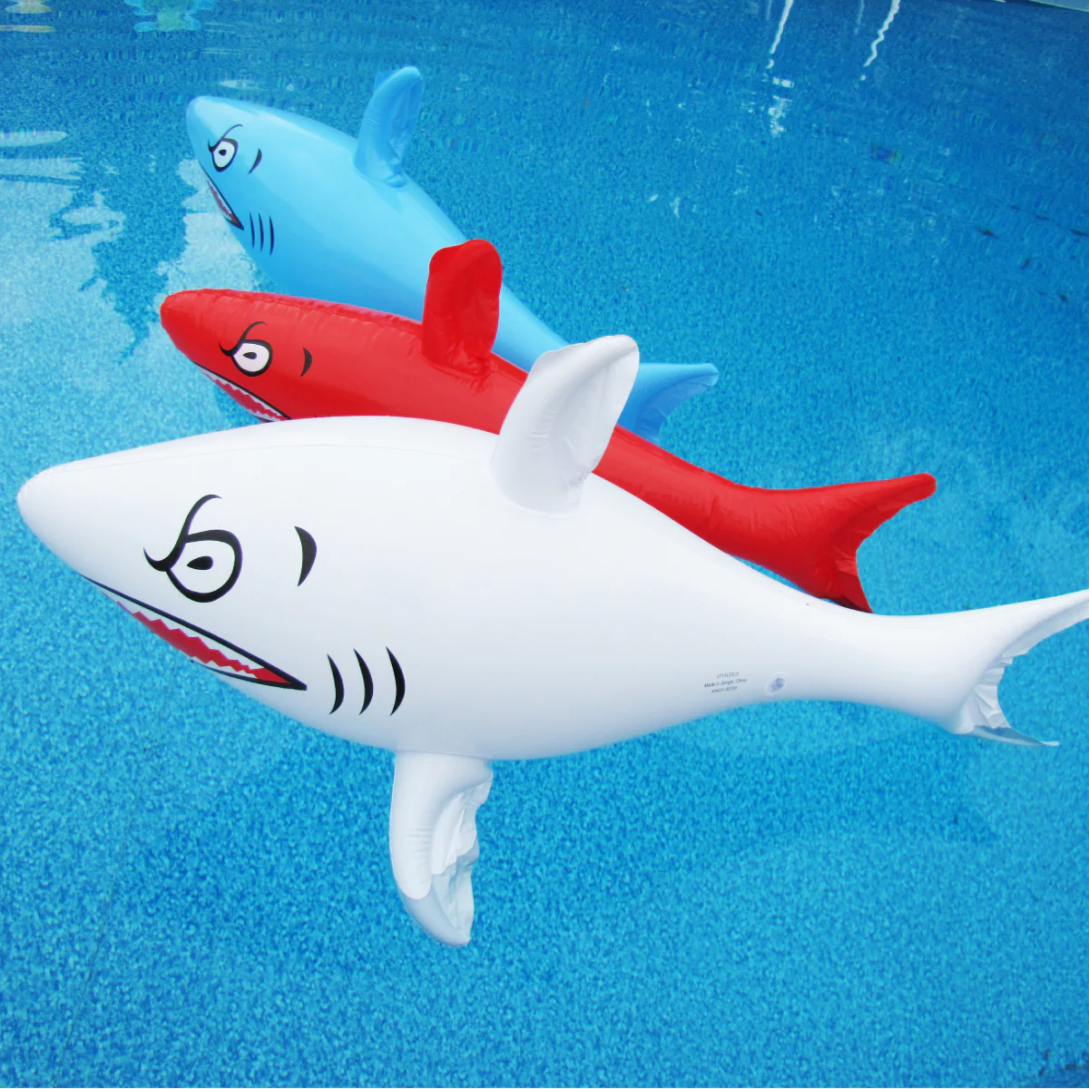 3pc 45" Inflatable Shark Set Swim Pool Water Float Blow Toy Floatie Party Decor - Image 6