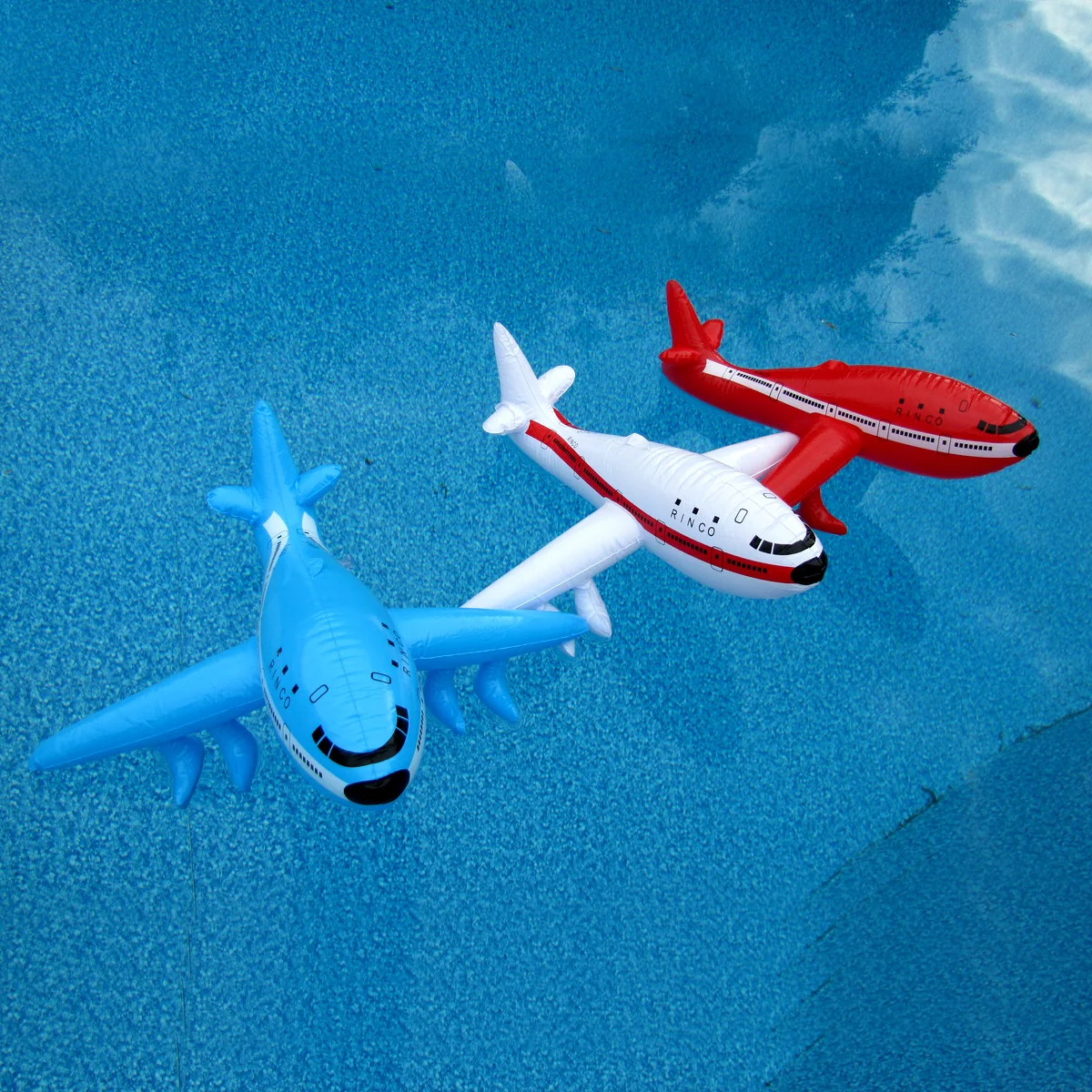 3pc Inflatable Airplane Set Swim Pool Water Float Blow Toy Floatie Party Decor - Image 7