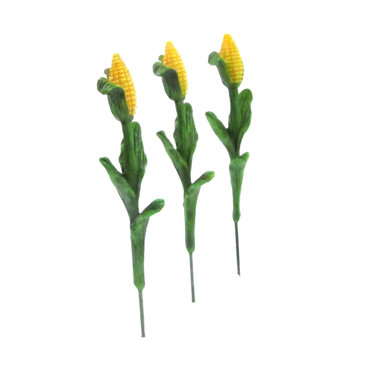 3pc Mini Corn Stalks Picks Fairy Garden Farm Ornament Dollhouse Decor Accessory - Image 2