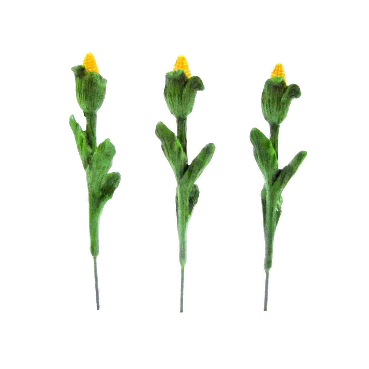 3pc Mini Corn Stalks Picks Fairy Garden Farm Ornament Dollhouse Decor Accessory - Image 3