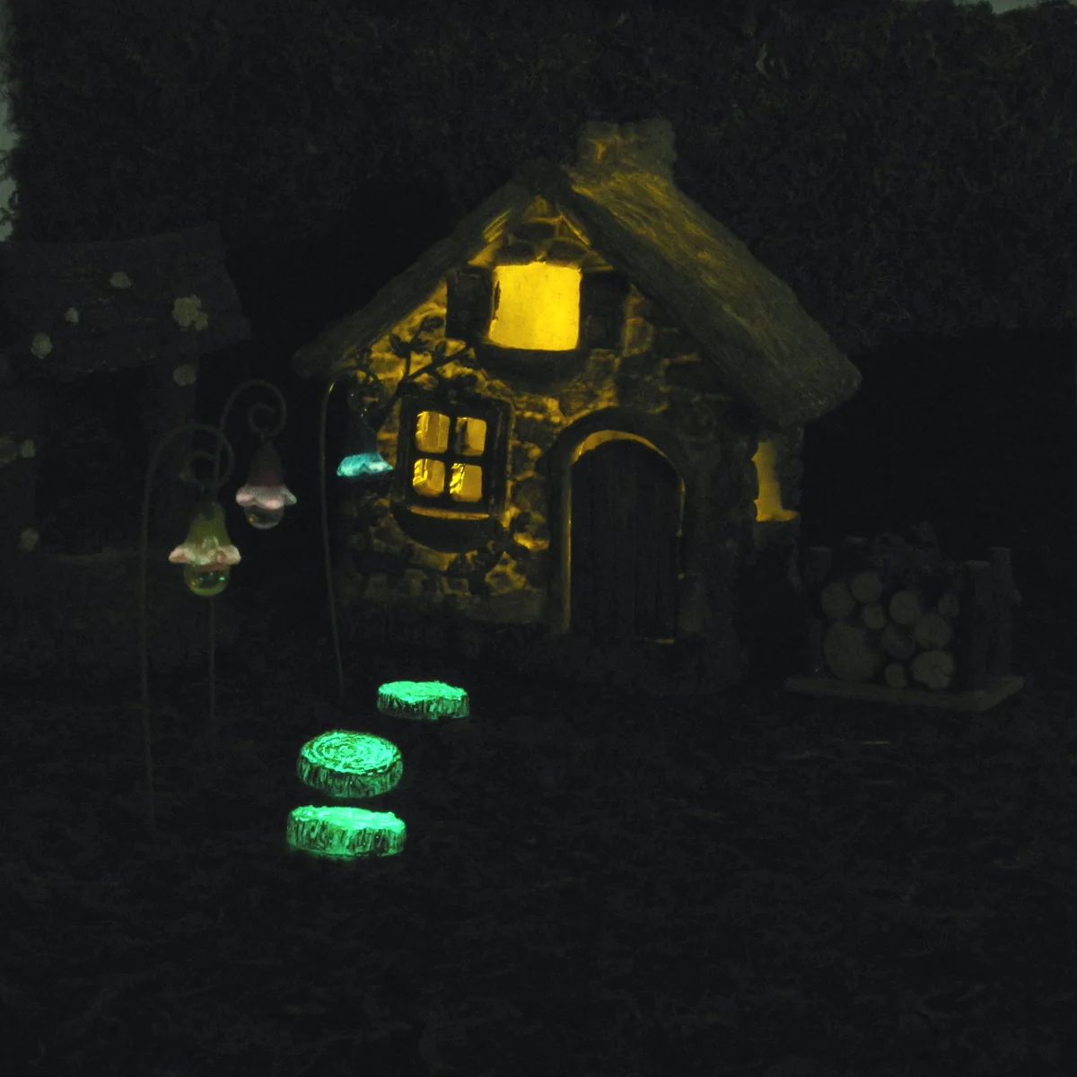 3pc Mini Glow Dark Flower Set Fairy Garden Landscape Accessory Dollhouse Decor - Image 5