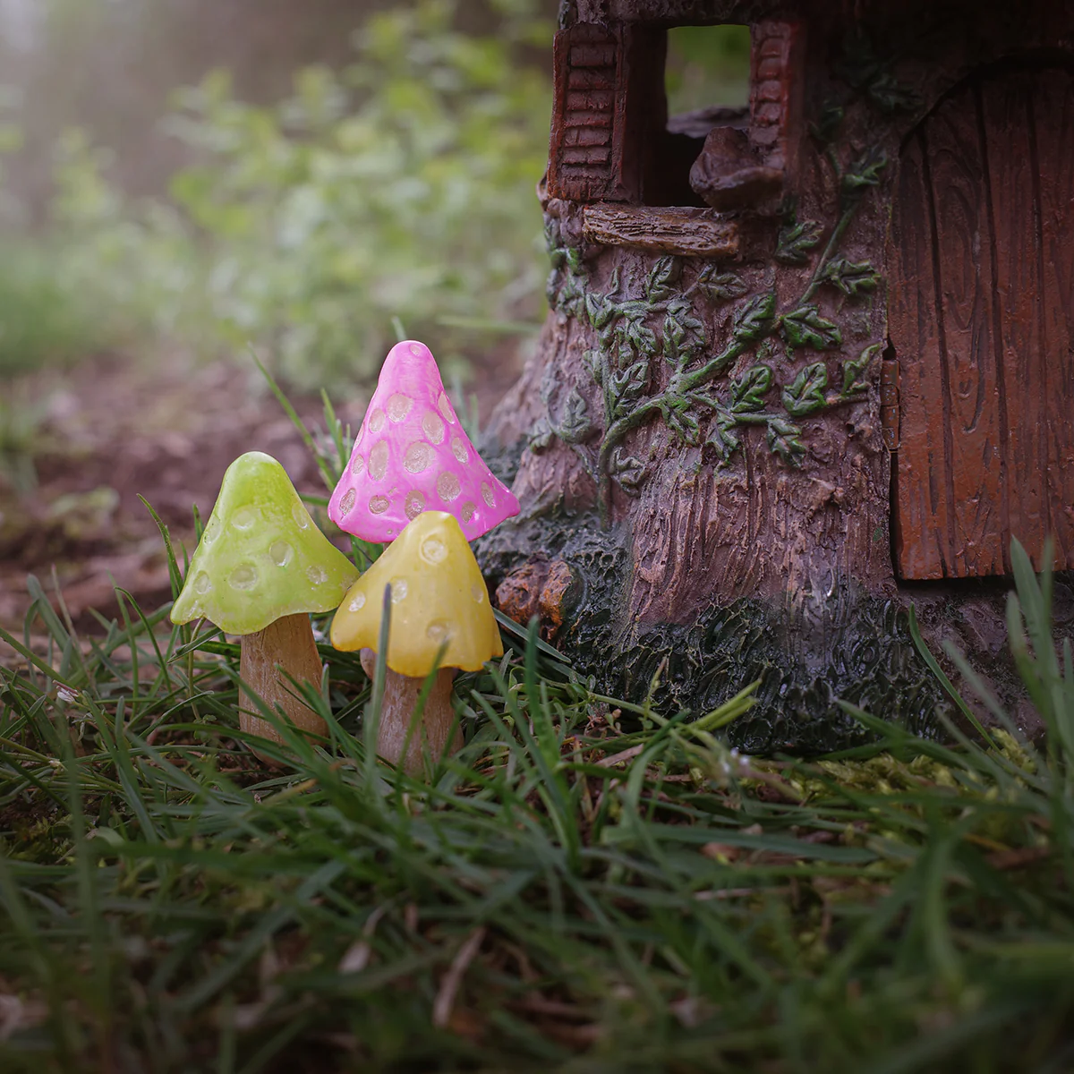 3pc Mini Glow Dark Solar Mushrooms Outdoor Fairy Garden Lights Dollhouse Decor - Image 3