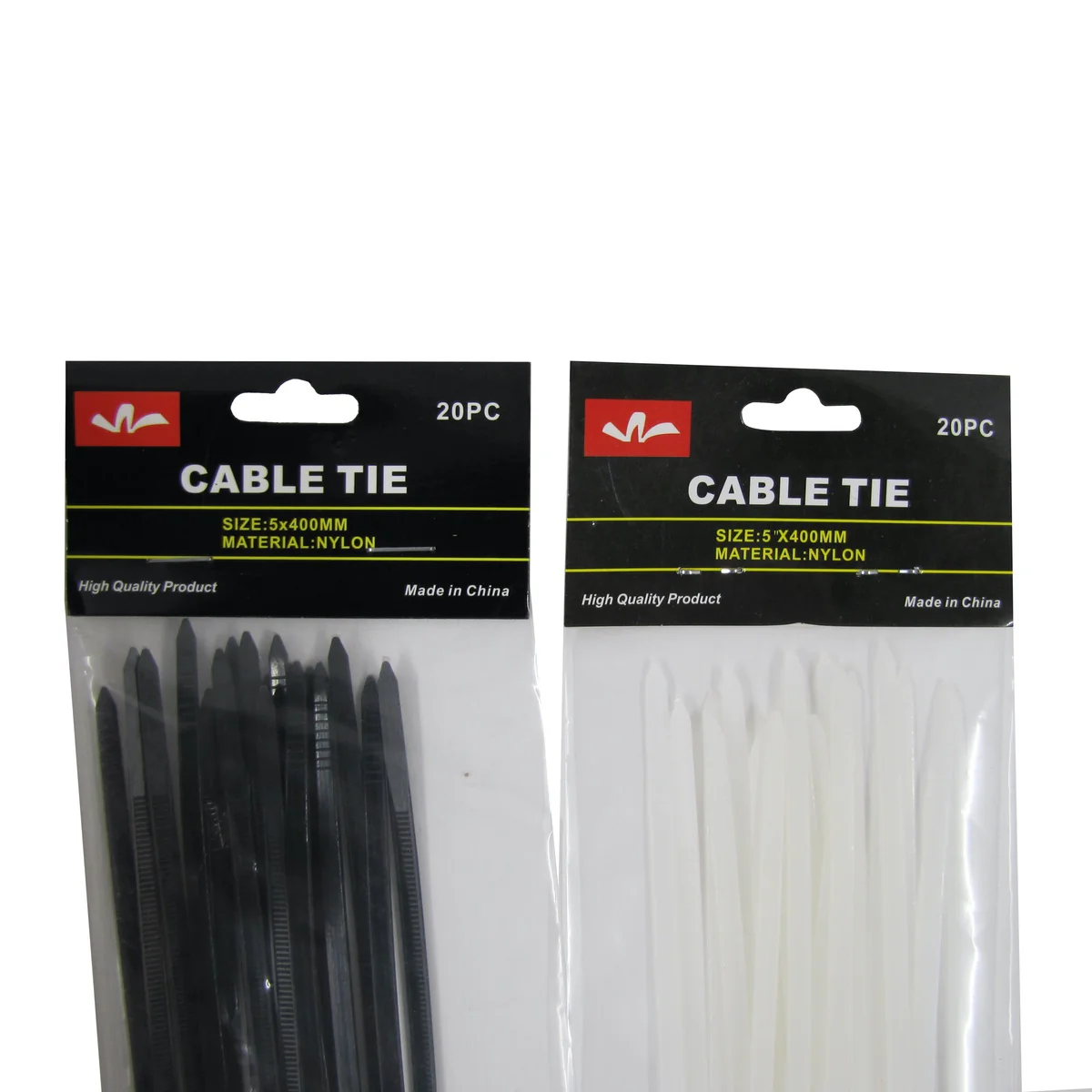 40pc 16" Heavy Duty Nylon Black White Zip Tie Down Set Plastic Cable Wire Strap - Image 2