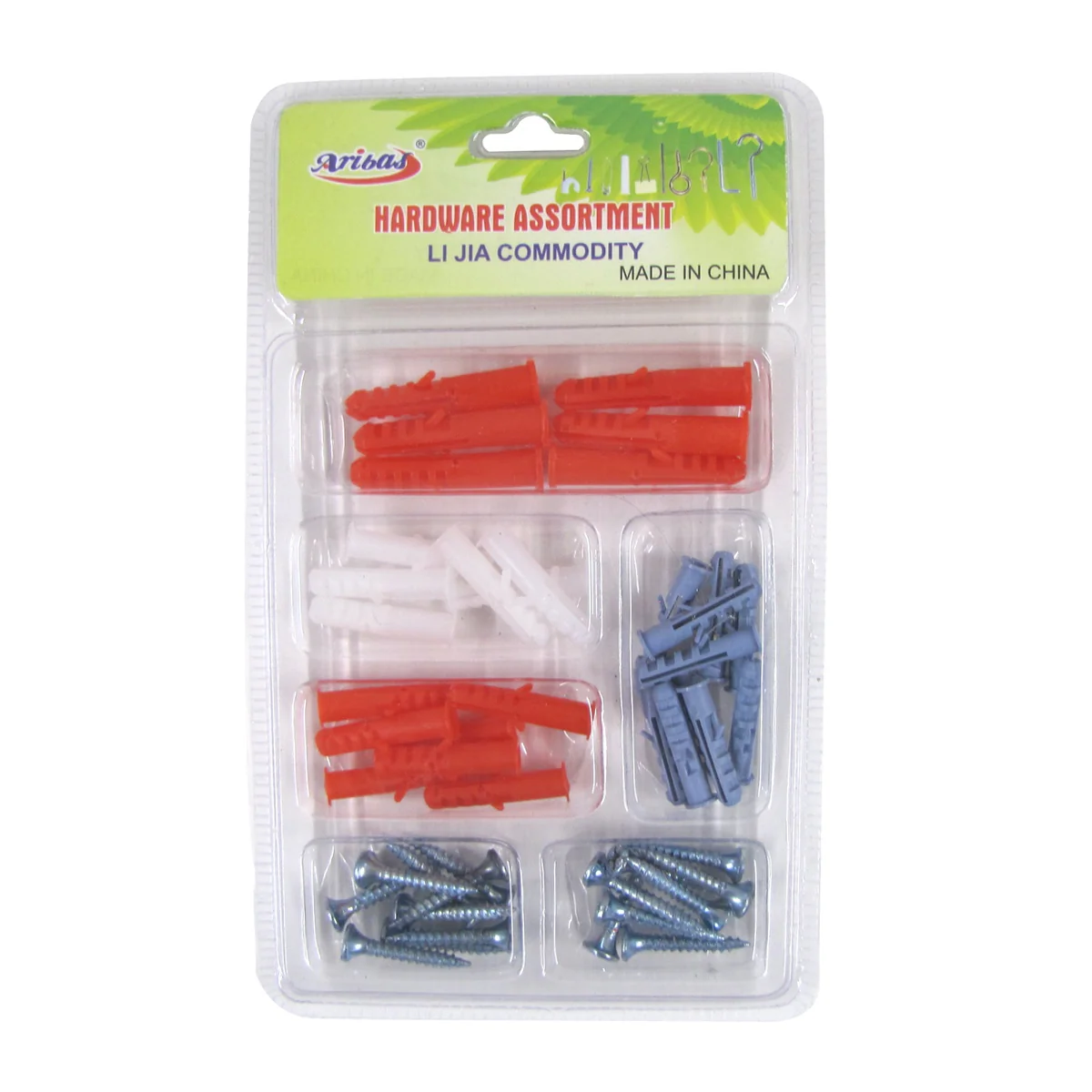 49pc Phillips Head Coarse Drywall Screw Anchor Assortment Kit Mounting Hardware