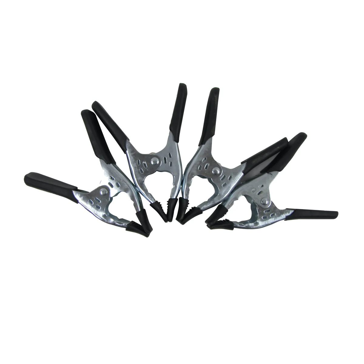 4pc 6" Heavy Duty Metal Spring Hand Clamp Set Rubber Tip Wood Woodworking Tool - Image 3