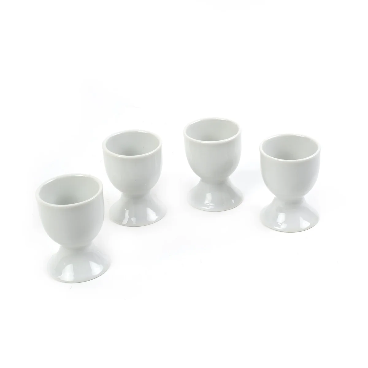4pc Ceramic Soft Hard Boiled Egg Cup Holder Stand Set White Serving Kitchen Tool